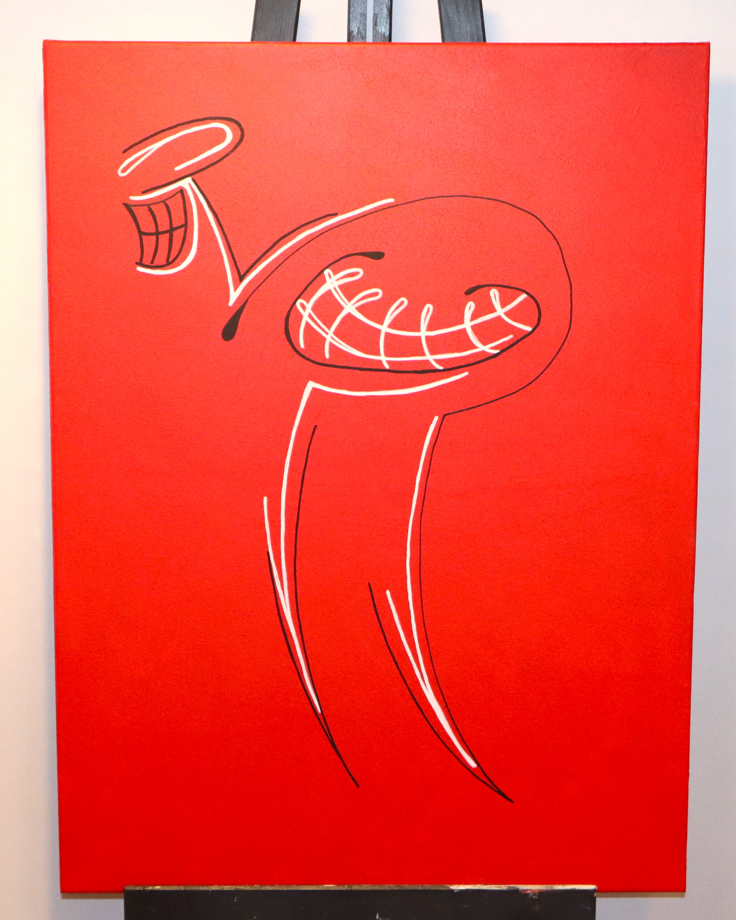 SOLGT - Nr. 189. Happy . Acrylmaling. Mål. 60 x 80 cm. Kr.1200