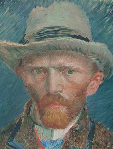Vincent van Gogh selvportræt. Vinter 1886/87 (F 295)
Olie på pap, 41 x 32 cm
Rijksmuseum, Amsterdam.