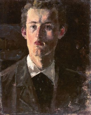 Edvard Munch selvportræt 1882-83. Olie på lærred, 43,5 x 35,5 cm. Oslo Museum