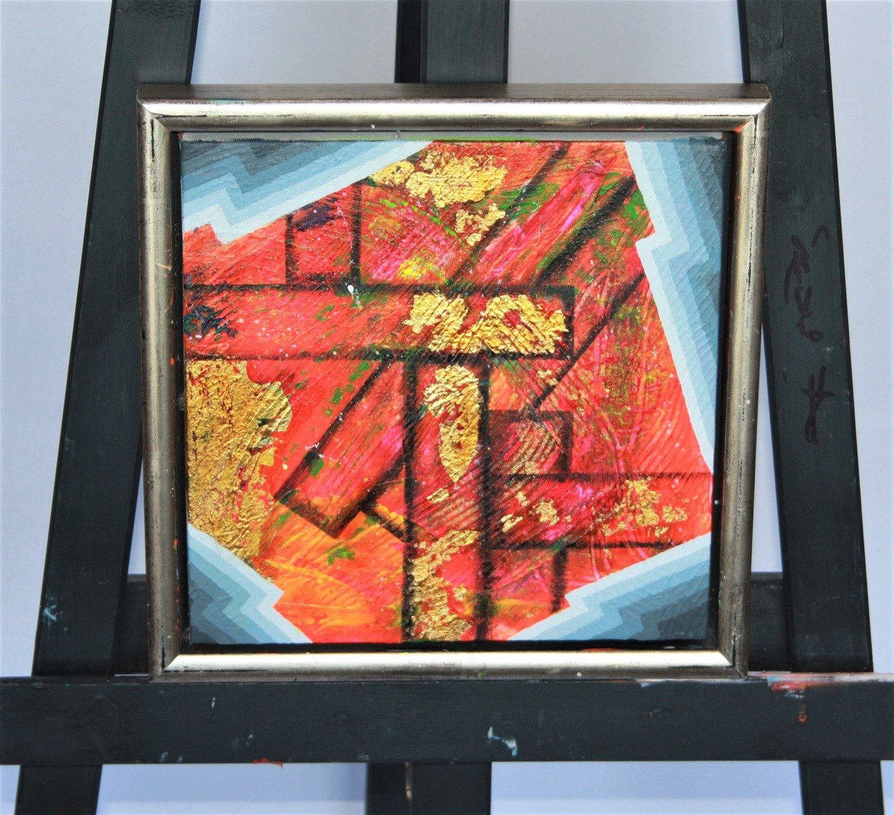 Nr.183. Acrylmaling med bladguld. Mål 25 x 15 cm. kr.545 