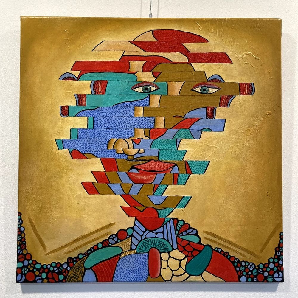Nr.124. Det forvirrede menneske. Mål 50 x 50 cm. kr.1045